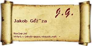 Jakob Géza névjegykártya