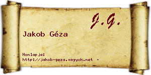 Jakob Géza névjegykártya