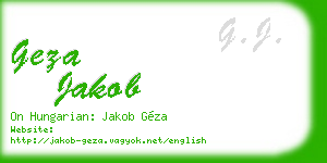 geza jakob business card